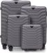 Wings Peafowl Collectie Set de valises Gris foncé ABS+ 4 pièces