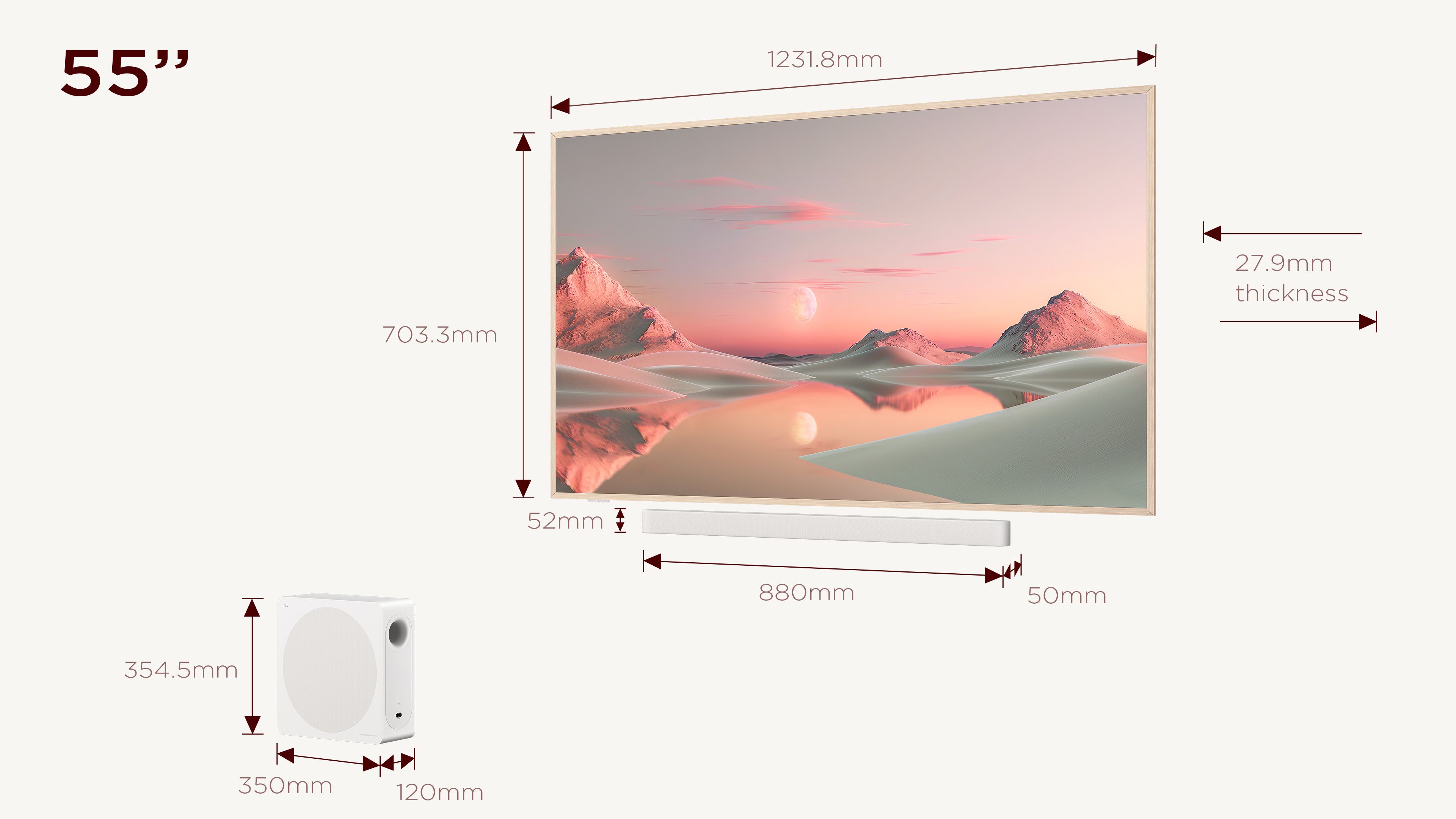 TCL 55A300 Pro / QLED screen / 55 inch / 2024