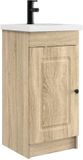 vidaXL Badkamer Vanity met Wastafel Sonoma Eiken 42 x 40 x 84,5 cm