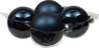 Othmar Decorations grote kerstballen - 4x - donkerblauw - 10 cm - glas