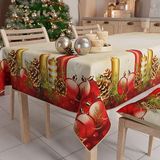 PETTI Artigiani Italiani - Kerst Tafelkleed Vlekbestendig Rechthoekig Tafelkleed voor Keuken, Motief Kaarsen, 140x450 cm, 100% Made in Italy