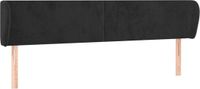 vidaXL Hoofdbord met randen fluweel zwart 183x23x78/88 cm