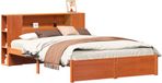 vidaXL Bedframe met opslag en hoofdbord met plank, wasbruin, 150 x 200 cm