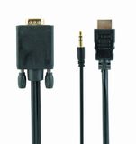 Gembird Cablexpert HDMI naar VGA + 3.5mm Jack kabel - 1.8 meter - Zwart