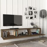 en.casa Tv-meubel Vihti zwevend 180x31x29,5 cm walnootkleurig