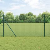 vidaXL - gelast - draadhek - met - grondbevestiging - 10 - x - 1,4 - m - Groen - Mesh