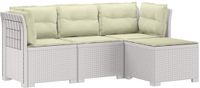 vidaXL 4-Zitter Tuin Sofa met Kussens Rattan Look PP Wit
