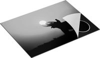 Chefcare Inductie Beschermer Silhouet Olifant Zonsondergang - Zwart Wit - 71x52 cm