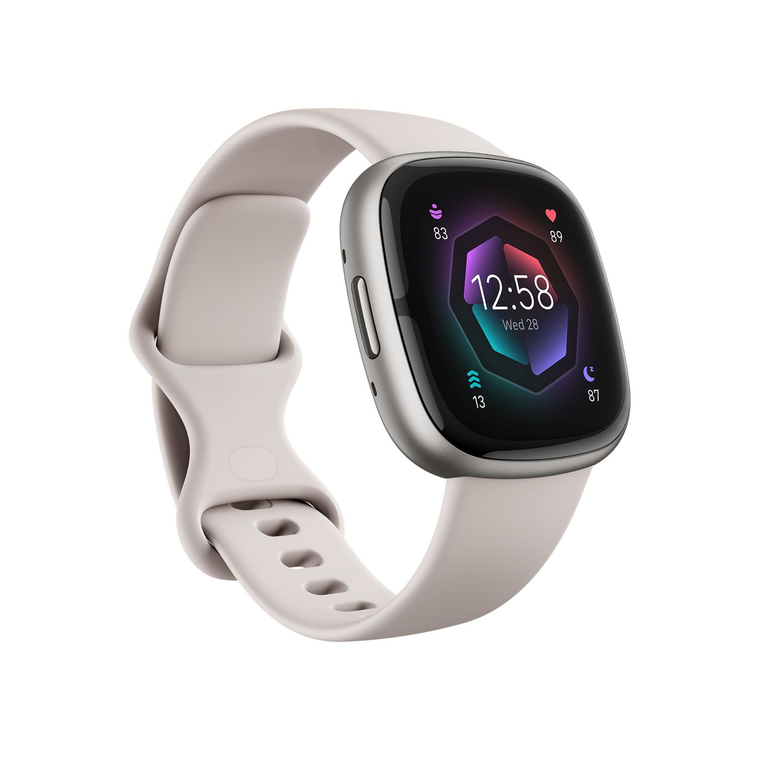 Fitbit Sense 2 Smartwatch - Digitaal - Touchscreen - Aluminium - GPS - Wit