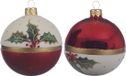 Decoris Kerstbal glas hulst d8 cm k.rood a2