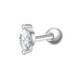 Glanzstücke München Oorbellen Zilver Zirkonia Marquise Wit