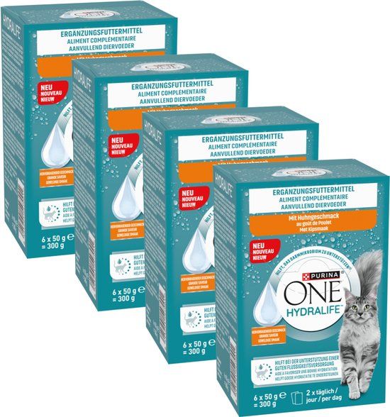 Purina ONE Hydralife Kattenvoer Natvoer Kip 24 x 50 g