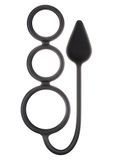 NS Novelties Renegade - NSN-1109-43 - 3 Ring Circus S - Penis-/testikelringen met anale plug - Diameter: plug 29 mm, zwart