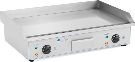 Royal Catering Dubbele elektrische bakplaat - 73 cm - - glad - 2 x 2.200 W