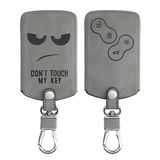 kwmobile autosleutelhoes geschikt voor Renault 4-knops autosleutelkaart (alleen Keyless Go) - beschermhoes van imitatieleer - Don't Touch My Key design - grijs