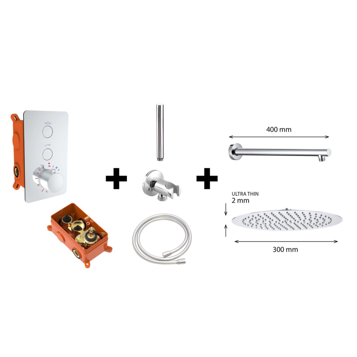 Best Design Regendoucheset Elsdorf M300 - Chroom - Thermostaat - Messing - 8720791680268