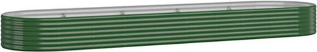 vidaXL - Plantenbak - 396x100x36 cm - gegalvaniseerd staal - groen