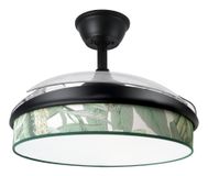 Fabrilamp Moda Plafondventilator met Verlichting Zwart, Groen, Transparant 91cm