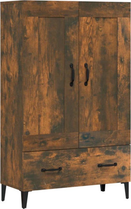 vidaXL Hoge kast 70x31x115 cm bewerkt hout gerookt eikenkleurig