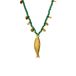 Lucardi Dames Stainless steel kralenketting met hanger vis voor dames - Ketting - Staal - Goudkleurig - 47 cm