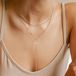 Hey Happiness Silhouet - Layer Y Ketting Dames Roestvrij Staal 18K Verguld – Waterdicht – 41-46,5 cm Verstelbaar - Goud
