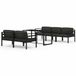vidaXL 6-delige loungeset met kussens aluminium antraciet