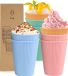 Bol Mokken, Set van 8 mokken, Onbreekbare bekers gemaakt van gezond PP, voor Adultes en Enfants, Koffie, Thee, Melk, BBQ's, Picknicks, Magnetron- en vaatwasmachinebestendig (4 couleurs)