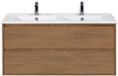 BES LED Porto Badmeubelset 120 cm - 2 Laden Honey - Keramische Wastafel Wit Slim