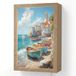 Applique murale bateaux - rochers - mer - soleil 20x30 cm