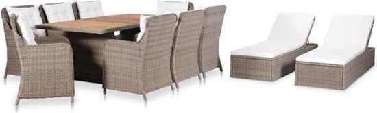 vidaXL 11-delige Tuinset poly rattan