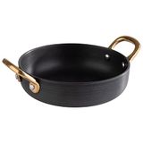 APS 40741 Aluminium serveerpot met messing handgrepen zwart Ø 13,5 cm 0,3 l