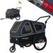 Chariot de vélo pour chien remorque pour chien - jusqu'à 45 kg - Suspendu - Joggeur 2-en-1 - Noir