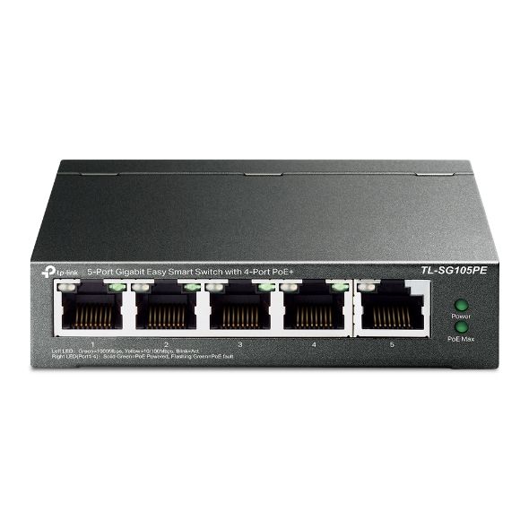 TP-Link TL-SG105PE - Managed Gigabit Ethernet Switch with PoE - Black