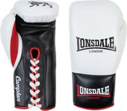 Lonsdale Campton bokshandschoenen van leer voor heren, wit/zwart/rood