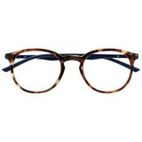 Opulize Met Bruine Schildpad Marineblauw Leesbril Groot Ronde Comfortabel Mannen Vrouwen Scharnieren Met Veer R60-2 +0,00
