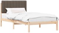 vidaXL Bedframe met Gevoerde Hoofdbord Taupe 100 x 200 cm