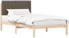 vidaXL Bedframe met Gevoerde Hoofdbord Taupe 100 x 200 cm