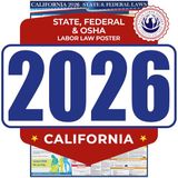State Labor Poster 2017 California Arbeidsrecht Poster, Staat & Federal Compliant, Engels (CA-2017-EN)