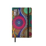 Mitama AFRO Notitieboek met zakformaat grafische kaart, memobook, soft touch cover, binnenzak + potlood inbegrepen, gelinieerd blad, 9 x 14 cm