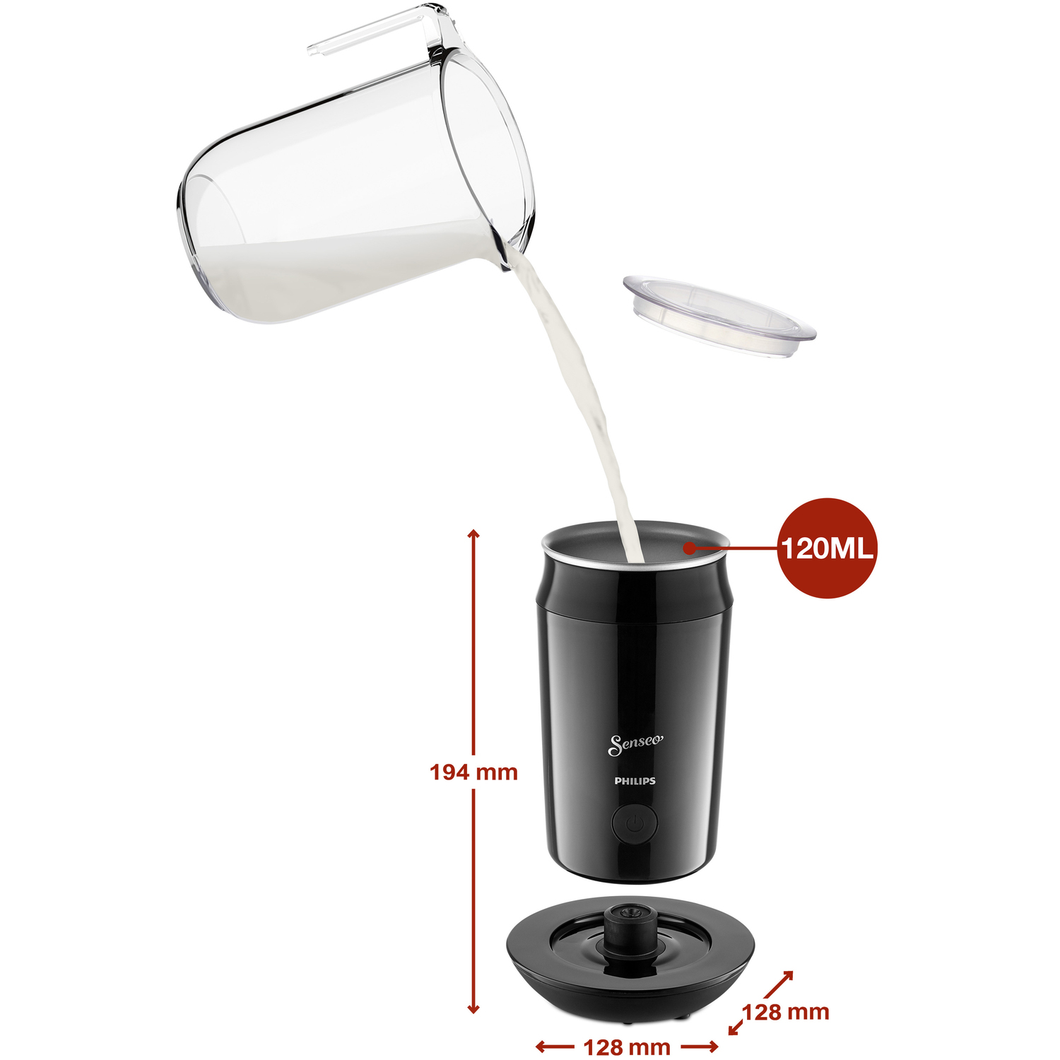 Senseo Philips Senseo Milk Twister CA6500/60 - Black - Milk Frother