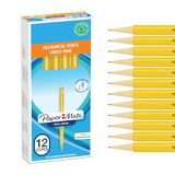Paper Mate S0189423 Non-Stop Vulpotlood | 0,7 mm | HB 2 | Gele Schacht | 12 Stuks