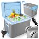 MalTec Glacière, glacière mobile pour voiture, 12/230V, 35 litres, gris, pour le camping. Avec mode éco, fonction de maintien au chaud, roues et un boîtier avec isolation thermique