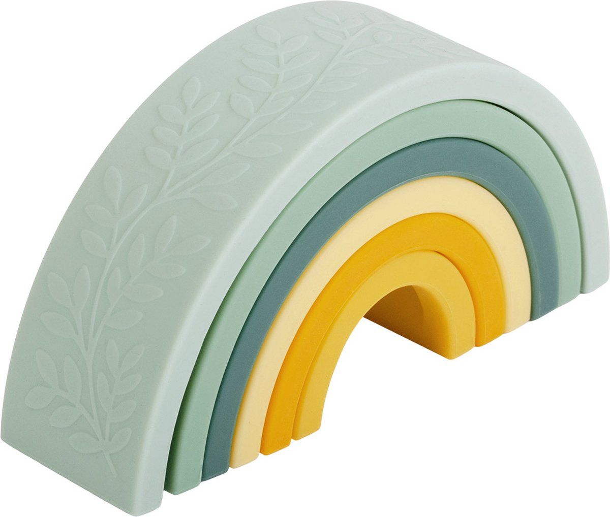 A Little Lovely Company Siliconen regenboog stapelspeelgoed - sage |