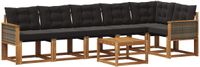 vidaXL - Buiten - bank - set - 7 - st - Naturel - en - Zwart