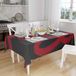 Bonamaison Tafelkleed, Anti-Mold, Sneldrogend, Waterdicht, 100% Polyester Tafellaken, rood Zwart, 140 x 160 Cm