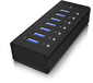 ICY BOX IB-AC618 USB 3.0 Hub - 7 poorten - Zwart