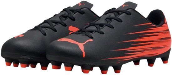 Puma Attacanto II FG/AG Voetbalschoenen Junior - Zwart/Rood - Maat 28