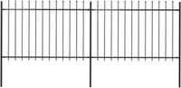 vidaXL Tuinhek met speerpunt staal 337x120 cm zwart