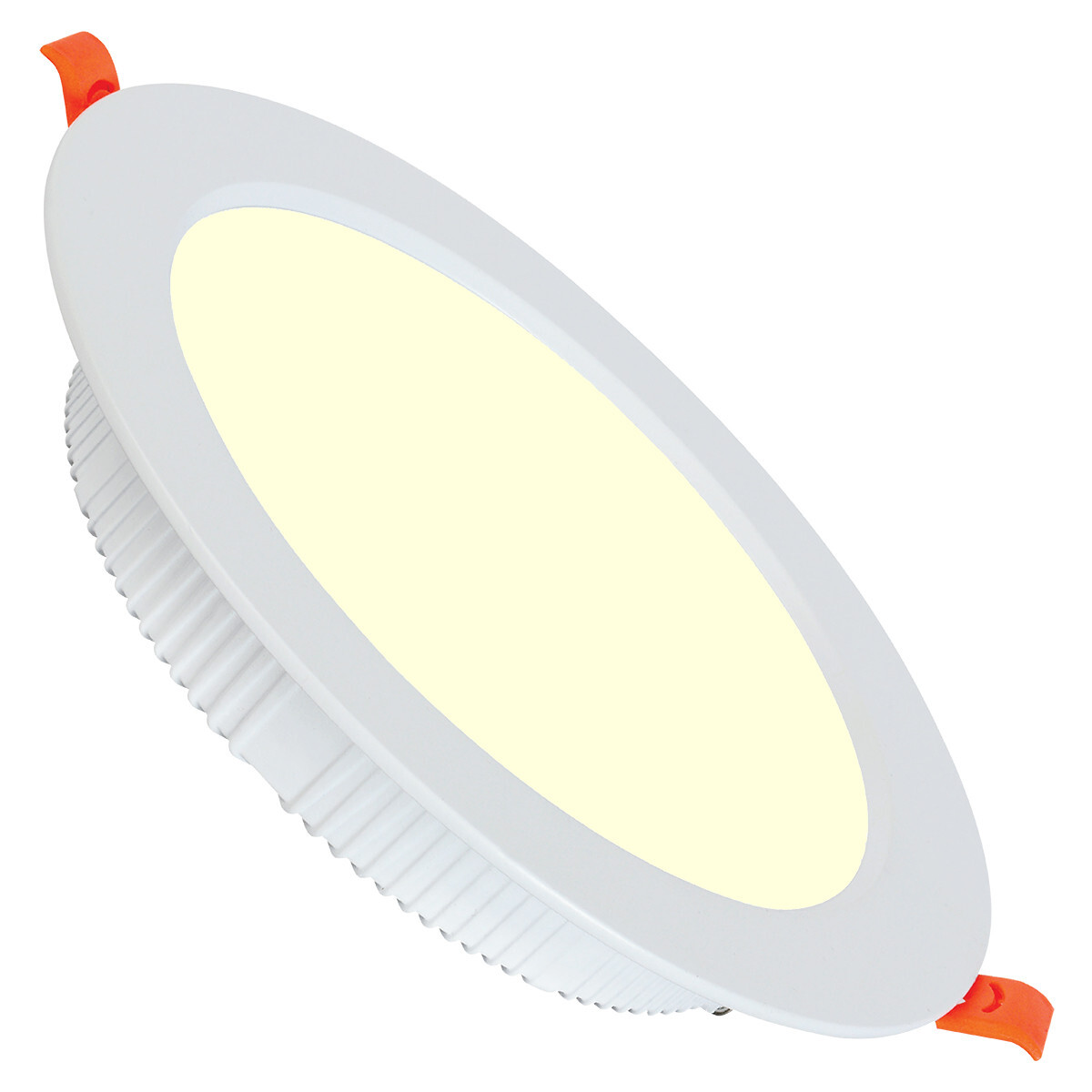 BES LED LED Downlight - Alexy - Inbouw Rond 30W - Warm Wit 3000K - Mat Wit Aluminium - Ø230mm