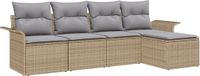 vidaXL Buitensofa 5-zits Polyrotan Beige